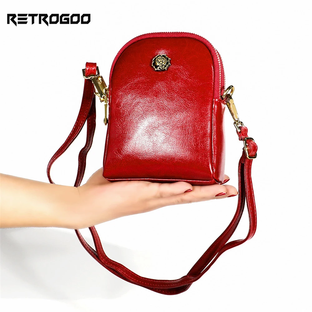 RETROGOO Shoulder Bag Women Cell Phone Pocket Genuine Leather Ladies Mini Crossbody Bags Girls Purse Female Small Messenger Bag
RETROGOO Shoulder Bag Women Cell Phone Pocket Genuine Leather Ladies Mini Crossbody Bags Girls Purse Female Small Messenger Bag