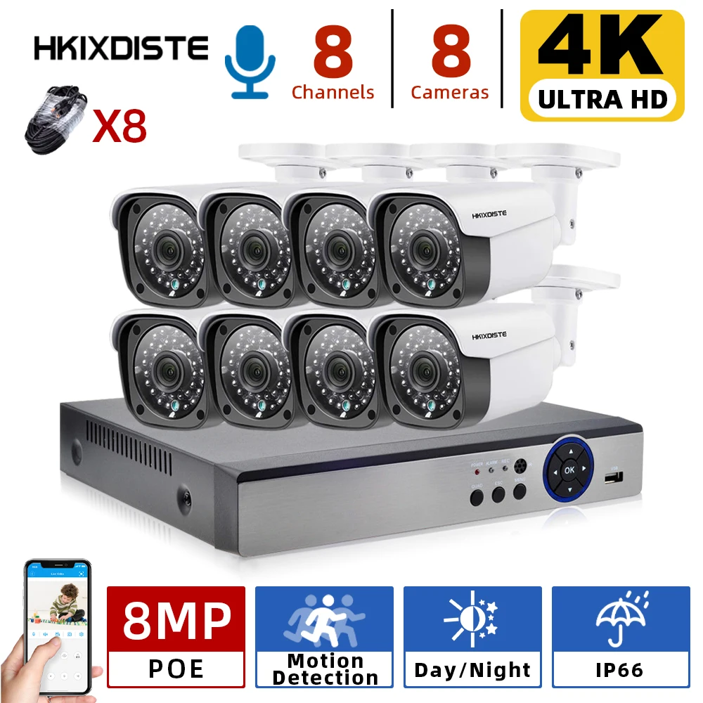 Система видеонаблюдения, 4K Ultra HD, 16 каналов, 8 Мп, NVR, POE, 4 IP-камеры с ии, 8 шт./8 шт.
Система видеонаблюдения, 4K Ultra HD, 16 каналов, 8 Мп, NVR, POE, 4 IP-камеры с ии, 8 шт./8 шт.