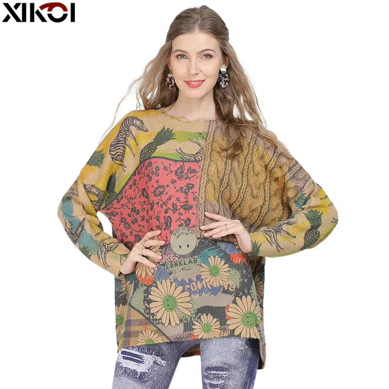 XIKOI Winter Oversized Sweaters For Women Warm Long Pullover Dresses Fashion Flowers Print Jumper Knitted Sweaters Pull Femme
XIKOI Winter Oversized Sweaters For Women Warm Long Pullover Dresses Fashion Flowers Print Jumper Knitted Sweaters Pull Femme