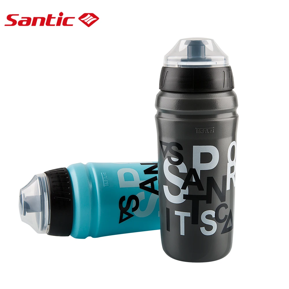 

Santic Bicycle Water Bottle Impact Resistance Heat-proof Plastic MTB Bike Water Cup Squeeze Water Spray Safe and Non-toxic 500ML