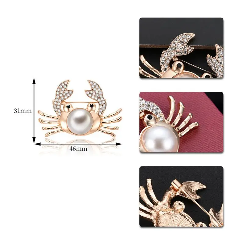 69HB Crab Brooch Creative New Women Dress Decoration Jewelry Pins Banquet Party Gold Luxury Pearl Badge Decorative Gifts 
69HB Crab Brooch Creative New Women Dress Decoration Jewelry Pins Banquet Party Gold Luxury Pearl Badge Decorative Gifts