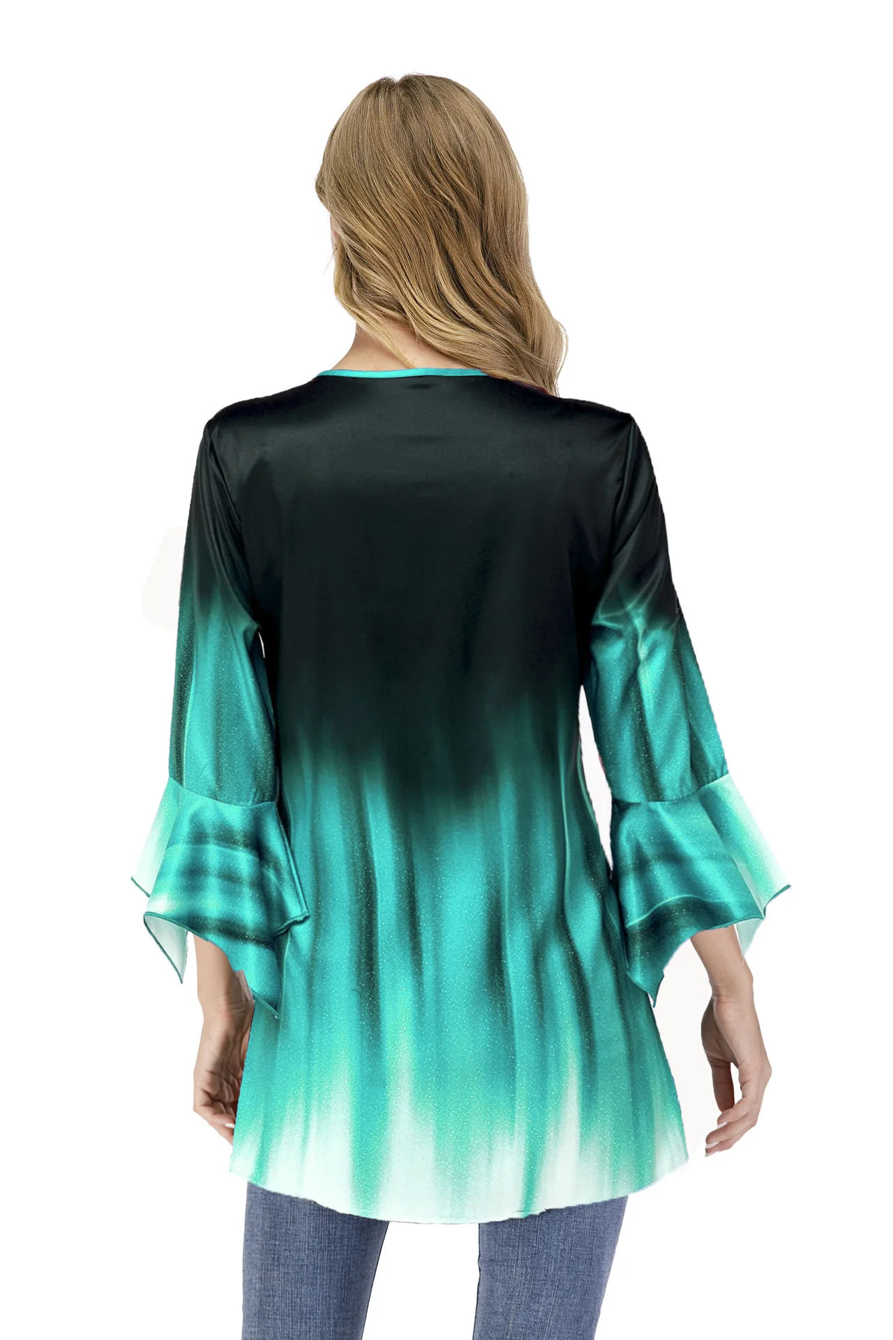 Plus Size 5XL Gradient Print T Shirt Women Autumn Casual Retro Ruffle Sleeves O-Neck Slim Female Tee Shirt Woman Slim Tshirt Top
Plus Size 5XL Gradient Print T Shirt Women Autumn Casual Retro Ruffle Sleeves O-Neck Slim Female Tee Shirt Woman Slim Tshirt Top