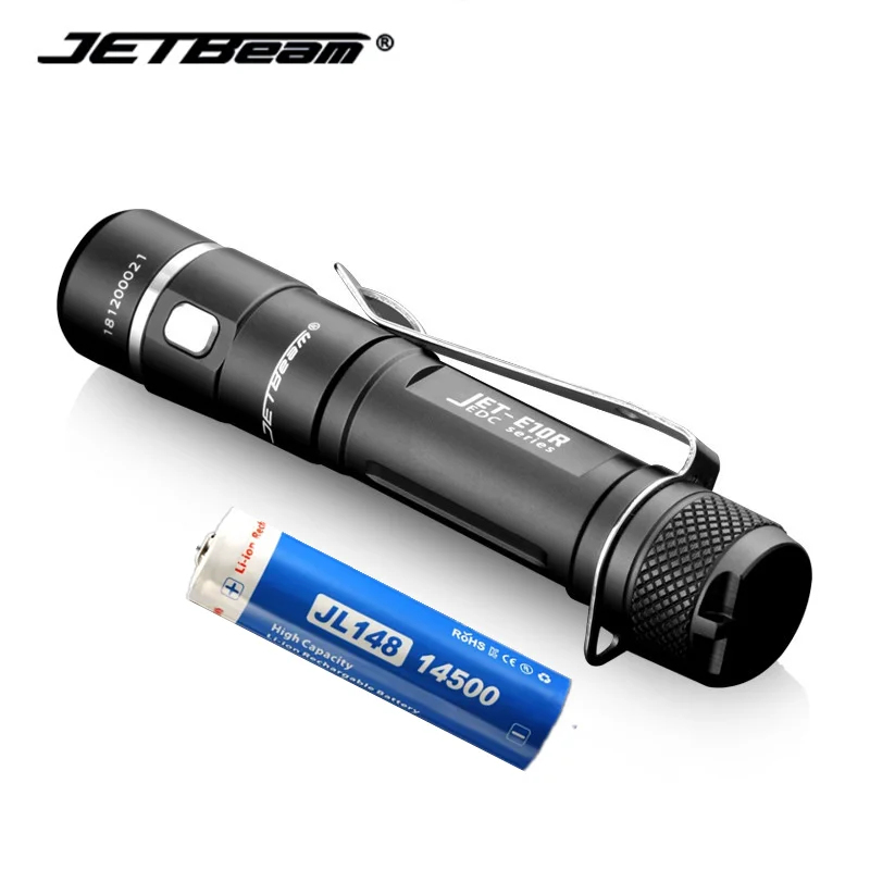 

JETbeam E10R Tactical Flashlight Super Bright 650 Lumen Range 129M CREE XP-L HI LED With 14700 Battery LED Troch Light