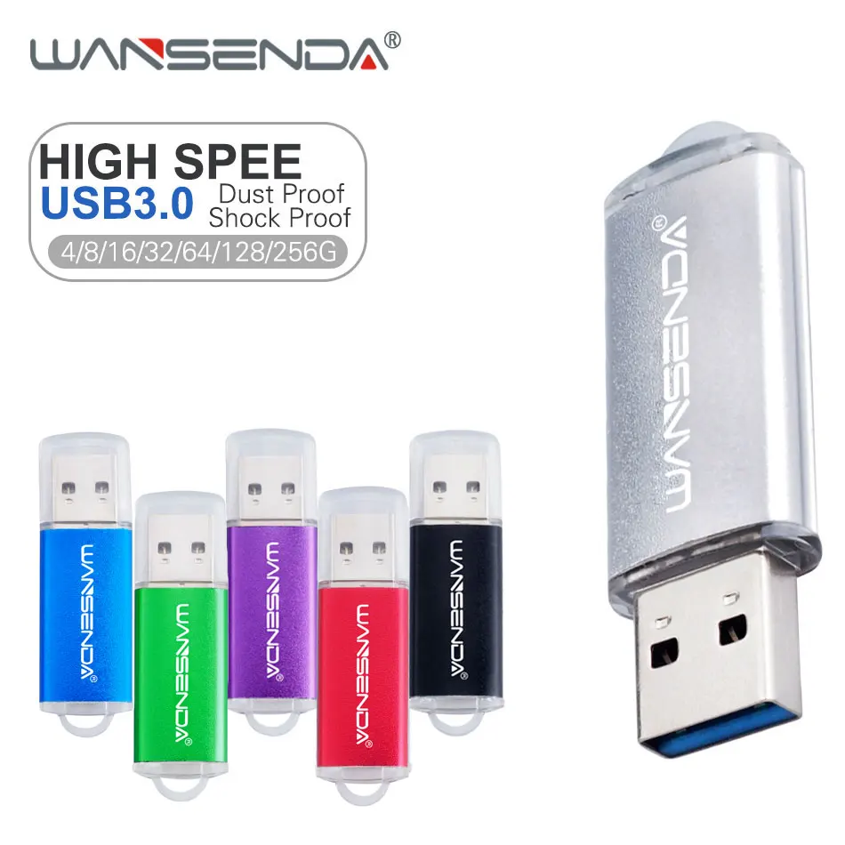 WANSENDA USB 3.0 USB Flash Drive Metal Pen Drive 256GB 128GB 64GB 32GB 16GB 8GB External Storage Pendrive USB Stick Memory Disk
WANSENDA USB 3.0 USB Flash Drive Metal Pen Drive 256GB 128GB 64GB 32GB 16GB 8GB External Storage Pendrive USB Stick Memory Disk