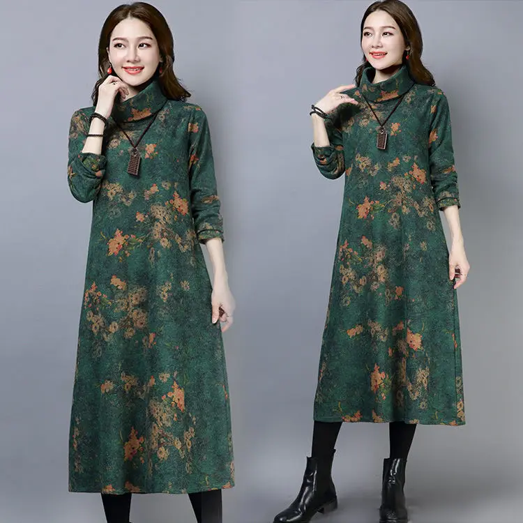 2021 Spring New High Neck Large Size Long Sleeve Dress Women's Knee Fall/Winter Woolen Dress Loose Bottom Dress
2021 Spring New High Neck Large Size Long Sleeve Dress Women's Knee Fall/Winter Woolen Dress Loose Bottom Dress