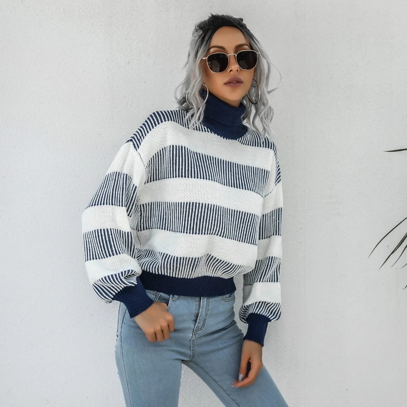 Turtleneck Sweater Women Clothing 2021 Fall Winter Outfits Lantern Long Sleeve Striped Pullover Loose Casual Knitting Wear Tops
Turtleneck Sweater Women Clothing 2021 Fall Winter Outfits Lantern Long Sleeve Striped Pullover Loose Casual Knitting Wear Tops