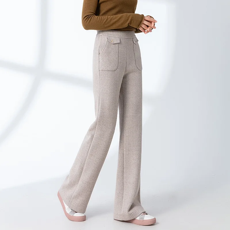 Women's 65% Cotton New Trousers for Autumn Winter High Elastic Waist Office Lady Flare Pants Bell Bottom Korean Style
Women's 65% Cotton New Trousers for Autumn Winter High Elastic Waist Office Lady Flare Pants Bell Bottom Korean Style