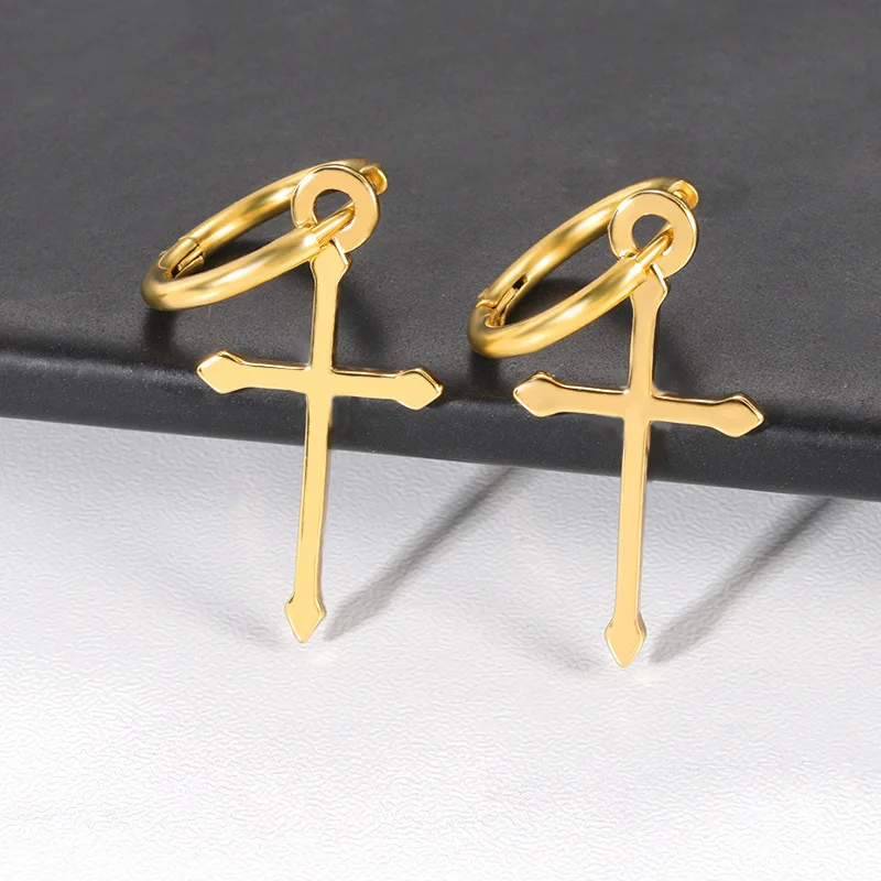Fashion Cross Pendant Cartilage Drop Dangle Earrings Punk Stainless Steel Earring Jewelry For Cool Women Girl Friendship Gifts
Fashion Cross Pendant Cartilage Drop Dangle Earrings Punk Stainless Steel Earring Jewelry For Cool Women Girl Friendship Gifts