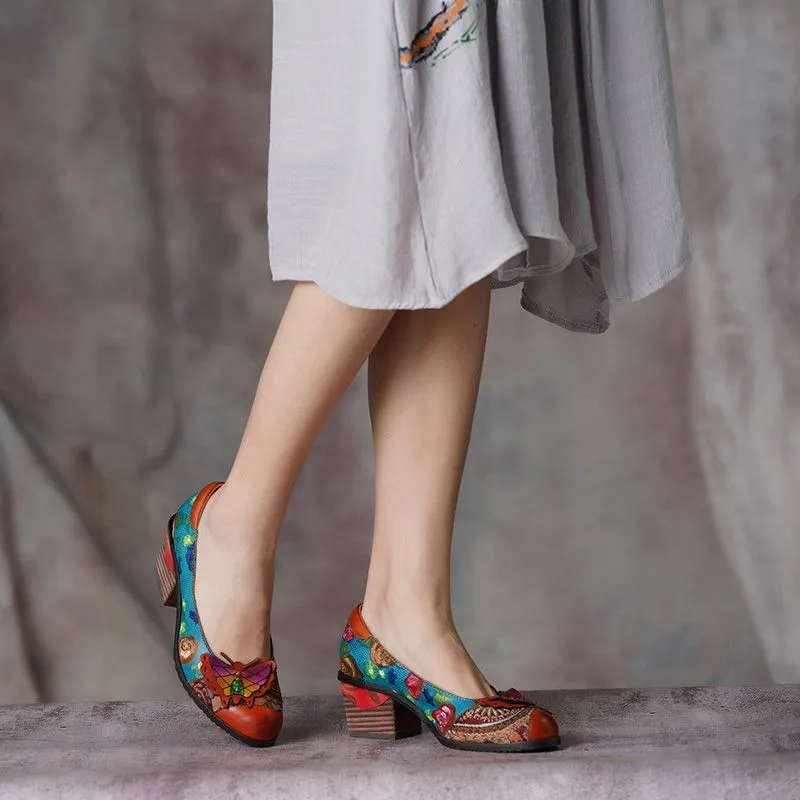 MVVJKE Original spring new thick heels women shoes genuine leather National Style flowers round toe shoes handmade size 41-42
MVVJKE Original spring new thick heels women shoes genuine leather National Style flowers round toe shoes handmade size 41-42
