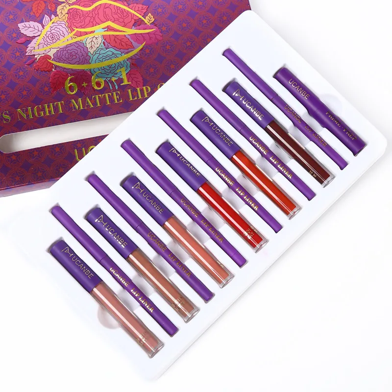 UCANBE Lady's Night Lip Makeup Sets 6pcs Matte Liquid Lipstick + 6pcs Lip Liners Pencil +1PC Primer Waterproof Lip Gloss Kit
UCANBE Lady's Night Lip Makeup Sets 6pcs Matte Liquid Lipstick + 6pcs Lip Liners Pencil +1PC Primer Waterproof Lip Gloss Kit
