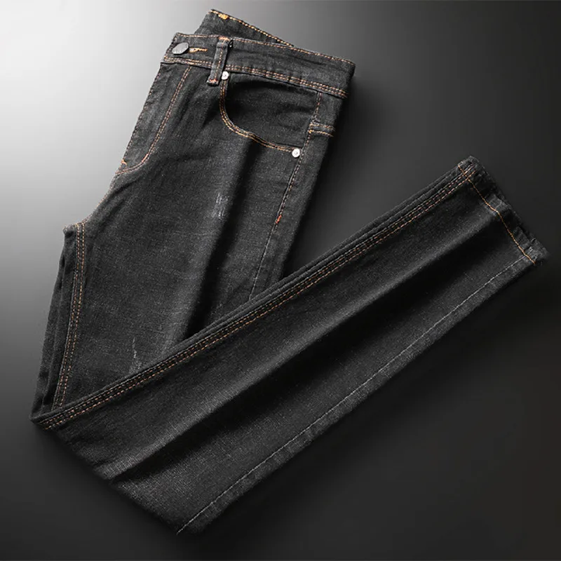 2021 Men Business Jeans Classic Spring Autumn Male Skinny Straight Stretch Brand Denim Pants Summer Overalls Slim Fit Trousers
2021 Men Business Jeans Classic Spring Autumn Male Skinny Straight Stretch Brand Denim Pants Summer Overalls Slim Fit Trousers