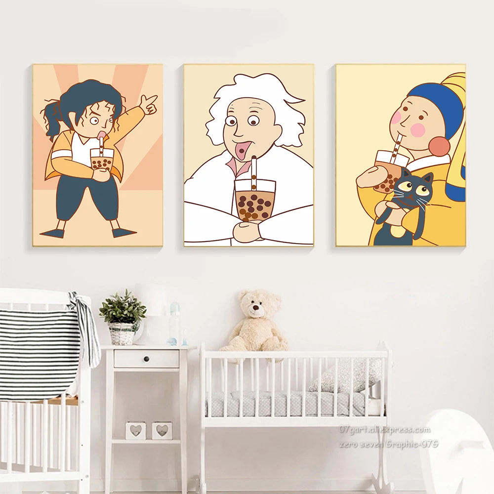 Girl with A Pearl Earring Bubble Tea Canvas Painting Wall Art Nordic Posters and Prints Wall Pictures for Living Room Decoration
Girl with A Pearl Earring Bubble Tea Canvas Painting Wall Art Nordic Posters and Prints Wall Pictures for Living Room Decoration