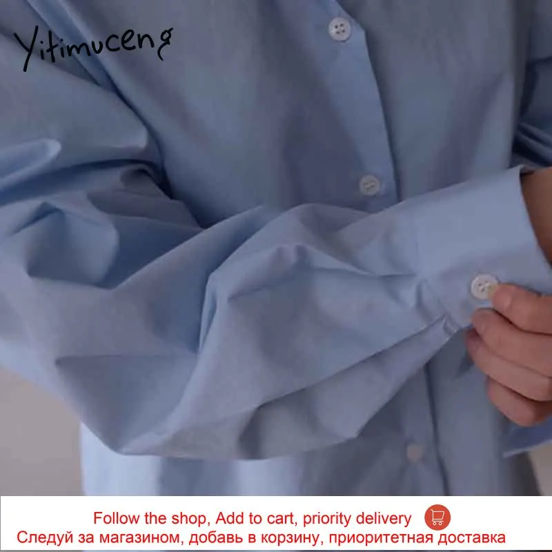 Yitimuceng Button Up Blouse Women Oversize Office Lady Shirts Long Sleeve Unicolor Blue Yellow 2021 Summer Korean Fashion Tops
Yitimuceng Button Up Blouse Women Oversize Office Lady Shirts Long Sleeve Unicolor Blue Yellow 2021 Summer Korean Fashion Tops