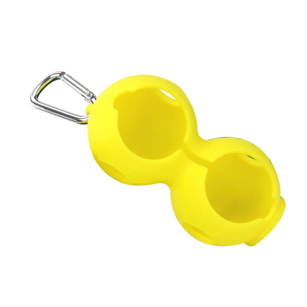 Silicone Ball Holder Dual Ball Storage Protection Carrier with Hook (Yellow)