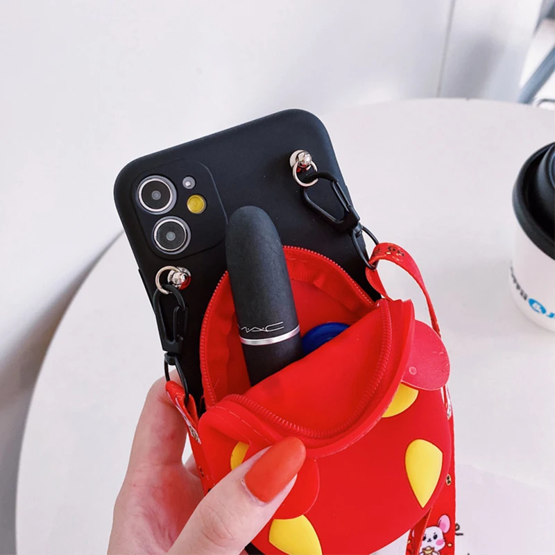 Мультяшный 3D мышь монетница кошелек сумки для Huawei Y5 Prime 2019 2018 Y3 2017 P10 Plus P9 Lite мини