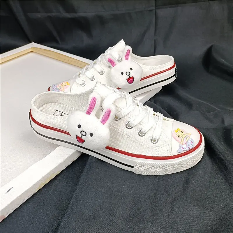 Women's Sports Shoes Women Slippers Cartoon Bear Sneakers Flats Canvas Shoes Lace-up Breathable Fashion Vulcanize Casual Shoes
Women's Sports Shoes Women Slippers Cartoon Bear Sneakers Flats Canvas Shoes Lace-up Breathable Fashion Vulcanize Casual Shoes
