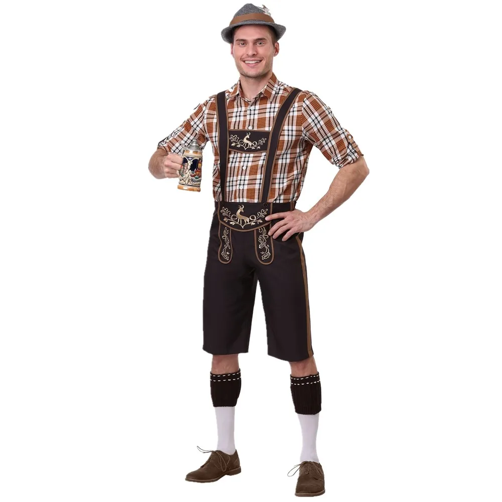 Germany Adult Male Traditional Oktoberfest Costume Bavarian Lederhosen Beer Men's Fancy Dress Carnival Party Suspenders Shorts
Germany Adult Male Traditional Oktoberfest Costume Bavarian Lederhosen Beer Men's Fancy Dress Carnival Party Suspenders Shorts