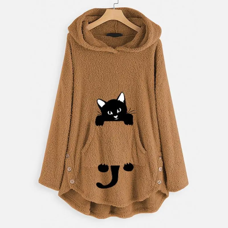 Plus Size Hoodies Womens Fleece Cat Embroidery Warm Hoodie Top Button Autumn Winter Size Long Sleeve Sweatshirts Hoody Ladies
Plus Size Hoodies Womens Fleece Cat Embroidery Warm Hoodie Top Button Autumn Winter Size Long Sleeve Sweatshirts Hoody Ladies