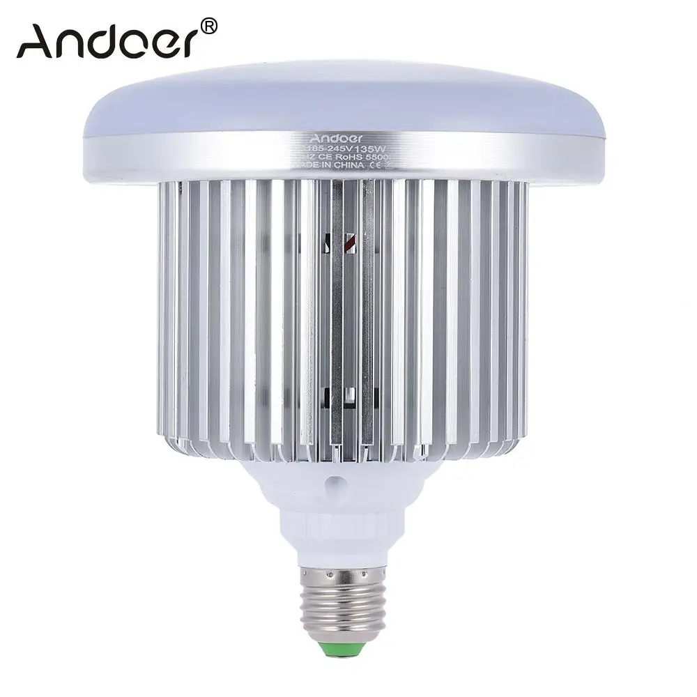 Andoer Photo Studio Light Photography 135W LED Lamp Light Bulb 132 Beads 5500K E27 Photographic Lighting
Andoer Photo Studio Light Photography 135W LED Lamp Light Bulb 132 Beads 5500K E27 Photographic Lighting