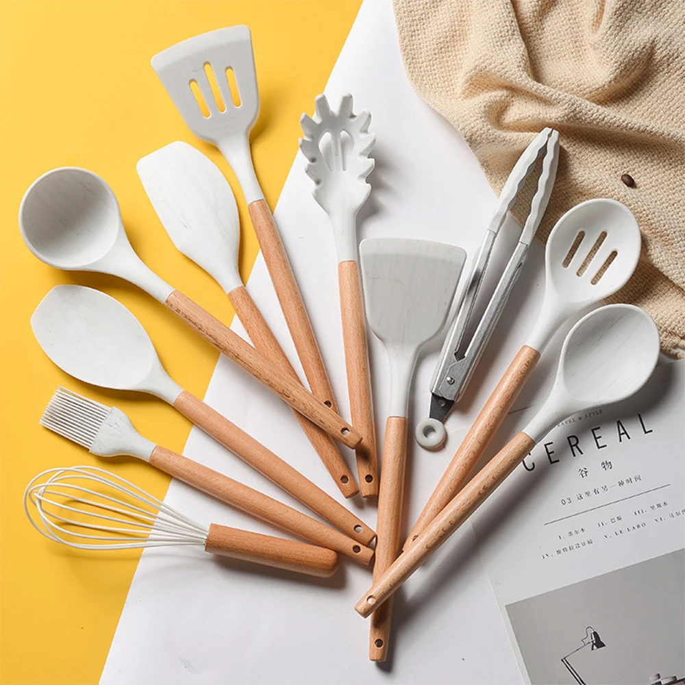 11PCS Kitchen Utensil Set Silicone Cooking Utensil Set Non-stick Heat Resistant Kitchen Cooking Tool with Wooden Handle
11PCS Kitchen Utensil Set Silicone Cooking Utensil Set Non-stick Heat Resistant Kitchen Cooking Tool with Wooden Handle