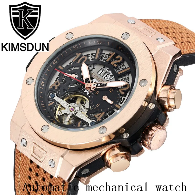 KIMSDUN Luxury Automatic Mechanical Mens Watches Relogio Leather Business Watch Men erkek kol saati Male Clock Montre Homme
KIMSDUN Luxury Automatic Mechanical Mens Watches Relogio Leather Business Watch Men erkek kol saati Male Clock Montre Homme