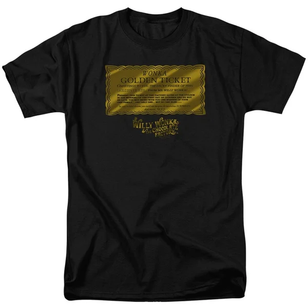 Men's Willy Wonka And The Chocolate Factory Golden Ticket Adult T-Shirt 100% Cotton Fitness Men's T-shirt Christmas Gift
Men's Willy Wonka And The Chocolate Factory Golden Ticket Adult T-Shirt 100% Cotton Fitness Men's T-shirt Christmas Gift