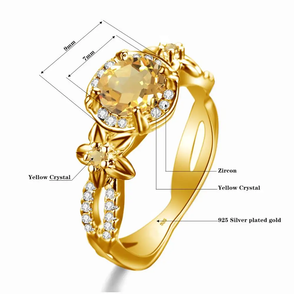 Real 14K Gold Rings For Women 925 Sterling Silver Jewelry With Yellow Crystal Stones Engagement Gifts
Real 14K Gold Rings For Women 925 Sterling Silver Jewelry With Yellow Crystal Stones Engagement Gifts