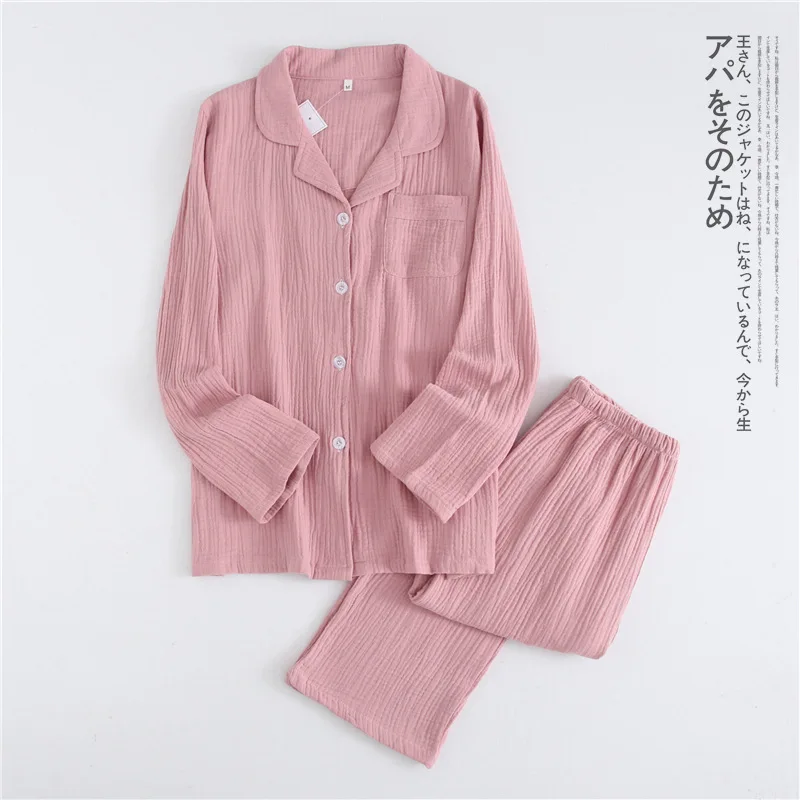 Spring And Autumn Couples Pure Cotton Crepe Home Wear Thin Solid Color Pajamas Men And Women Long Sleeve Pajamas Casual
Spring And Autumn Couples Pure Cotton Crepe Home Wear Thin Solid Color Pajamas Men And Women Long Sleeve Pajamas Casual