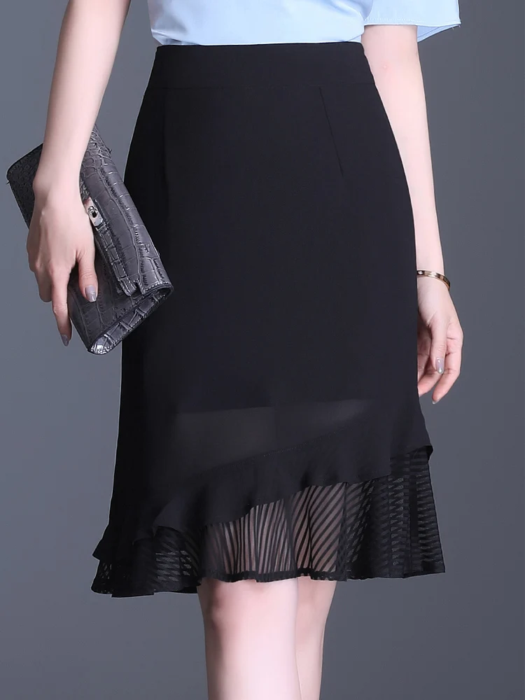 Spring Summer New 2021 Chiffon Knee-Length Skirt Women High Waist Skirt S-3XL Plus Size Female Mermaid All-Match Skirts 9633
Spring Summer New 2021 Chiffon Knee-Length Skirt Women High Waist Skirt S-3XL Plus Size Female Mermaid All-Match Skirts 9633