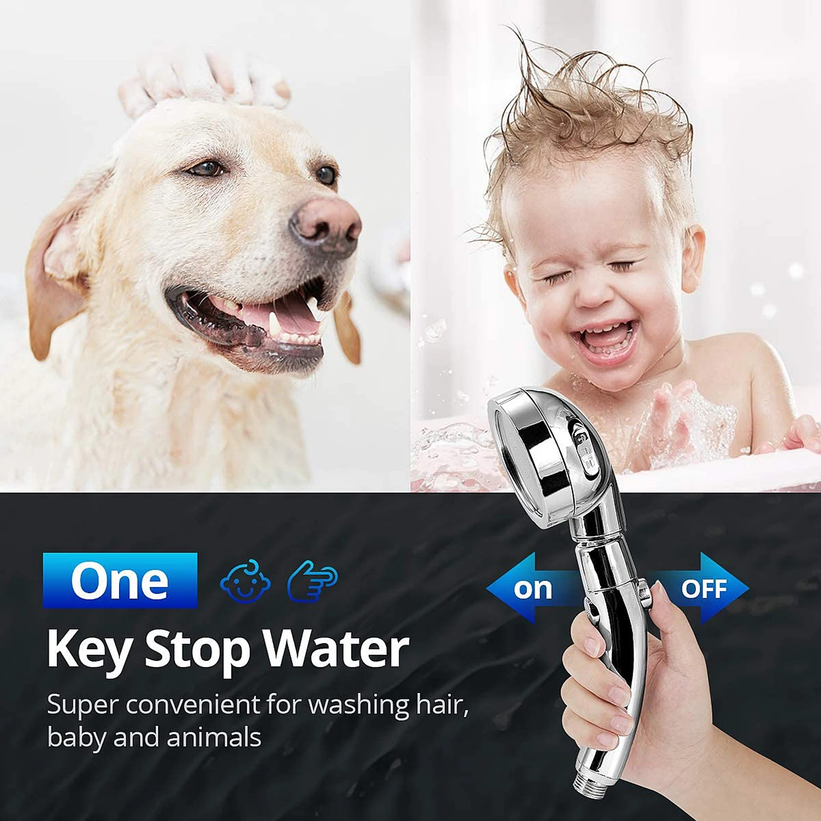 Adjustable Bath Shower Jets Handheld ShowerHead with On/Off Pause Switch with Hose Home Hotel Bathroom Fittings New
Adjustable Bath Shower Jets Handheld ShowerHead with On/Off Pause Switch with Hose Home Hotel Bathroom Fittings New