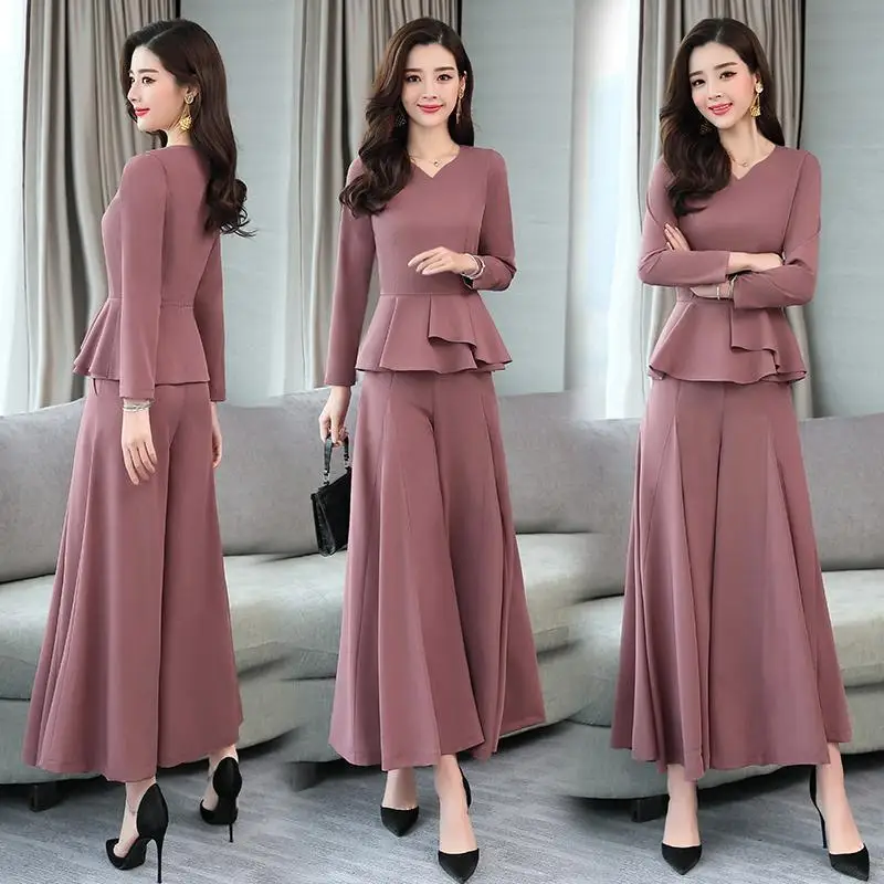 Women's Autumn Two Piece Set 2021 New Korean Fashion Slim Waist Crop Tops + High Waist Wide Leg Pants Office Ladies Suits Female
Women's Autumn Two Piece Set 2021 New Korean Fashion Slim Waist Crop Tops + High Waist Wide Leg Pants Office Ladies Suits Female