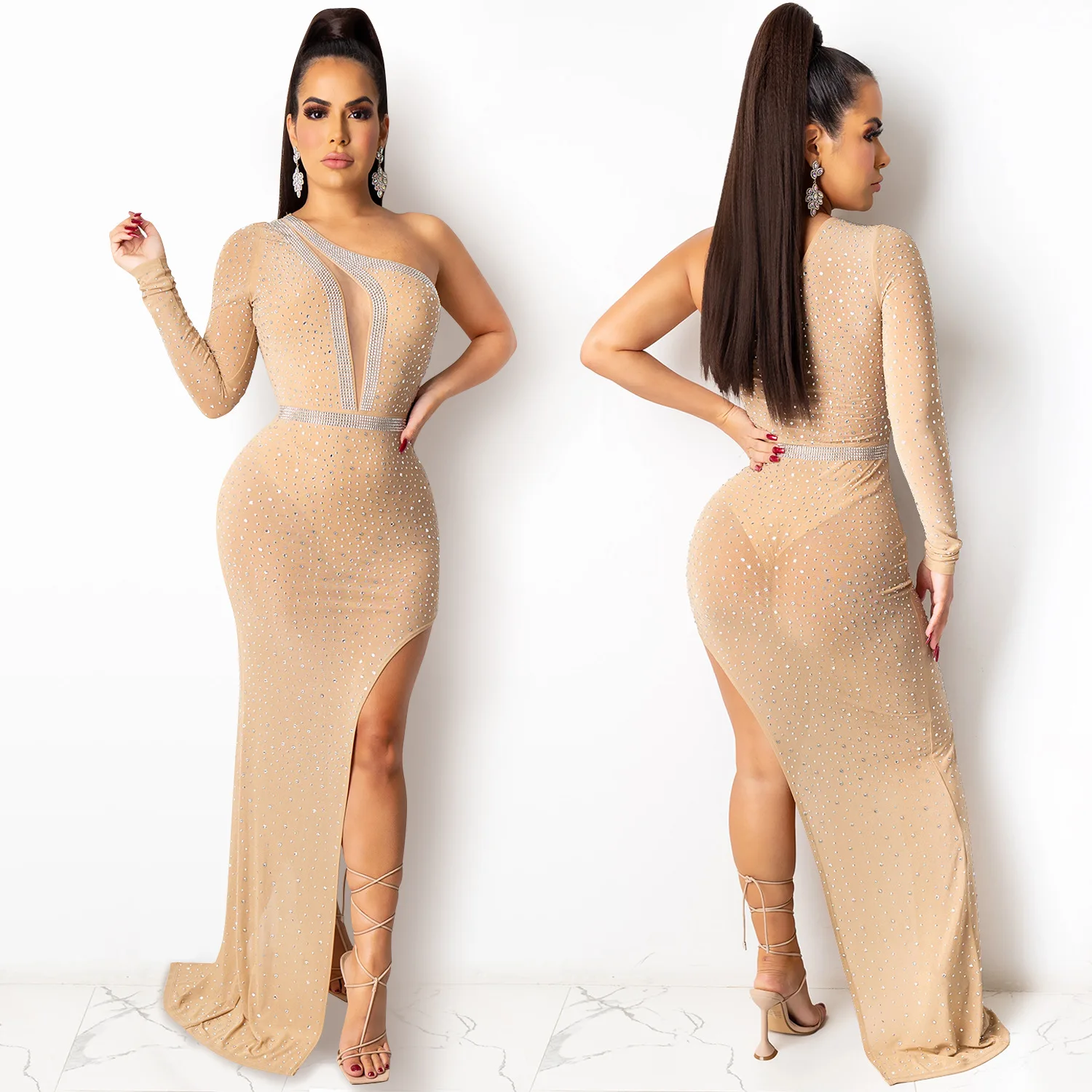 New 2021 Spring Women Hot Drilling Mesh See Though Floor Length Maxi Bodycon Dresss Sexy Club Party Long Irregular Dresses
New 2021 Spring Women Hot Drilling Mesh See Though Floor Length Maxi Bodycon Dresss Sexy Club Party Long Irregular Dresses