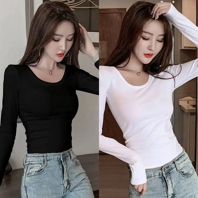 Autumn Long-Sleeved Women'S Round Neck Bottoming Shirt With A Thin Slim Fit All-Match Tight-Fitting T-Shirt Y2k Aesthetic 2021
Autumn Long-Sleeved Women'S Round Neck Bottoming Shirt With A Thin Slim Fit All-Match Tight-Fitting T-Shirt Y2k Aesthetic 2021