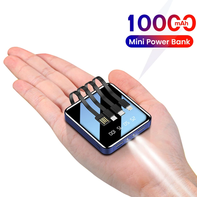 10000mAh Mini Power Bank 4 In 1 For iPhone 12 Portable Charger Poverbank With LED For Xiaomi Redmi External Battery Poverbank
10000mAh Mini Power Bank 4 In 1 For iPhone 12 Portable Charger Poverbank With LED For Xiaomi Redmi External Battery Poverbank