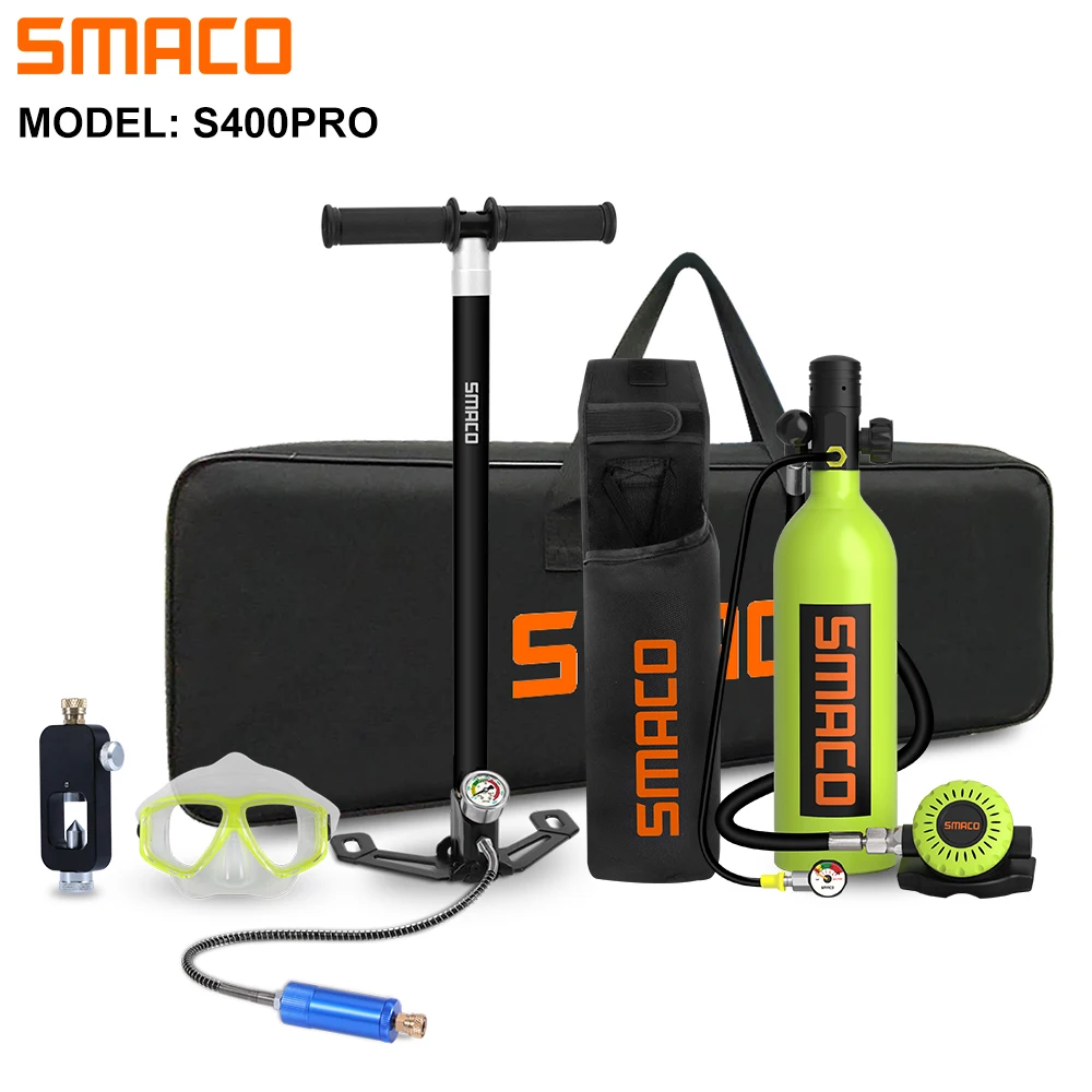 SMACO S400Pro Mini Scuba Diving Tank/Equipment Set Mini Oxygen Tank Respirator Air Tank Hand Pump 1L Oxygen Cylinder Diving
SMACO S400Pro Mini Scuba Diving Tank/Equipment Set Mini Oxygen Tank Respirator Air Tank Hand Pump 1L Oxygen Cylinder Diving
