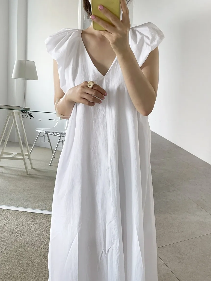 Women'S V-Neck Short Puff Sleeve Solid Color Cotton And Linen Series Casual Loose Comfortable Fashion Long Skirt
Women'S V-Neck Short Puff Sleeve Solid Color Cotton And Linen Series Casual Loose Comfortable Fashion Long Skirt