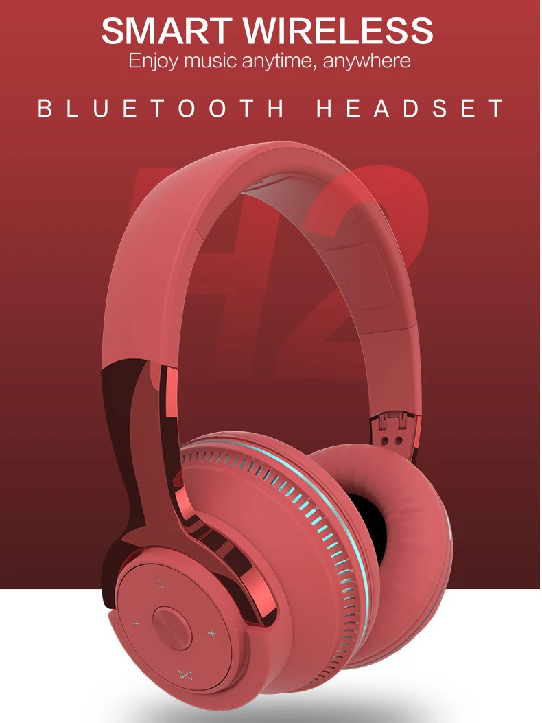 Wireless Bluetooth Headphones Colorful LED Lights Headset Foldable Adjustable Gaming Headphone Stereo Earphone for Smartphones
Wireless Bluetooth Headphones Colorful LED Lights Headset Foldable Adjustable Gaming Headphone Stereo Earphone for Smartphones