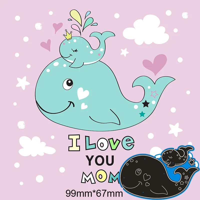 Metal Cutting Dies Dolphin Mom And Baby For card DIY Scrapbooking stencil Paper Craft Album template Dies 99*67mm
Metal Cutting Dies Dolphin Mom And Baby For card DIY Scrapbooking stencil Paper Craft Album template Dies 99*67mm