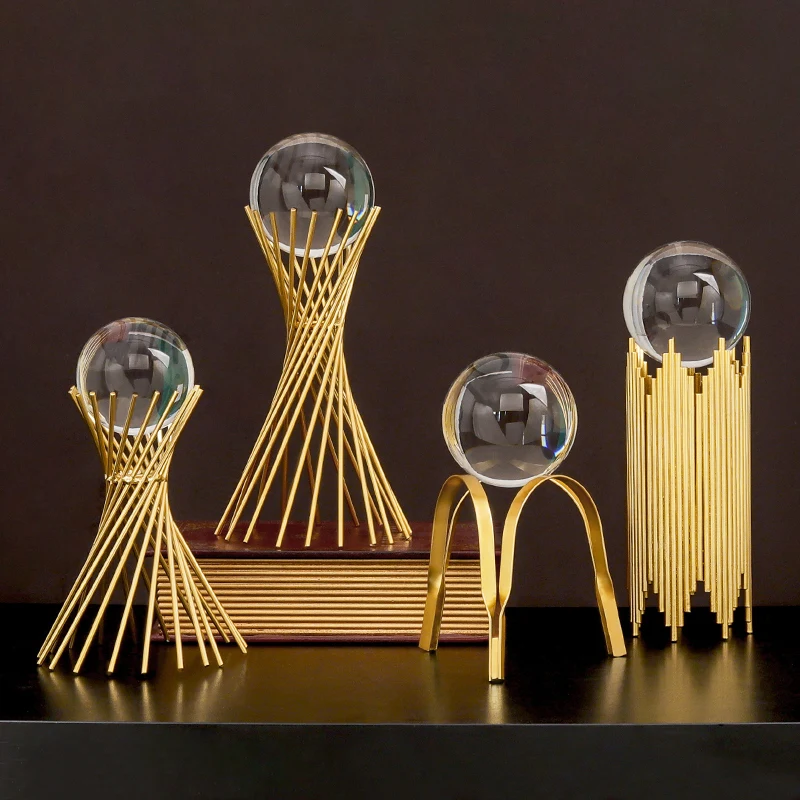 Nordic luxury crystal ball ornaments metal line design creative home living room TV cabinet wedding golden decorations
Nordic luxury crystal ball ornaments metal line design creative home living room TV cabinet wedding golden decorations