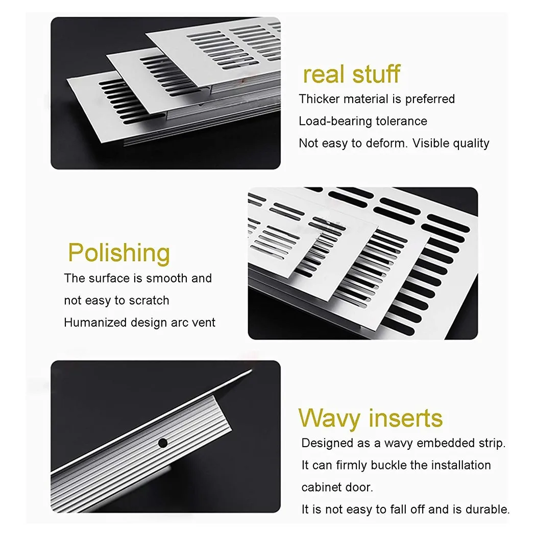 80*150-400mm Aluminium Air Vent Rectangular Silver Louvred Ventilation Grille Cover Cabinet Breathable Net Furniture Hardware
80*150-400mm Aluminium Air Vent Rectangular Silver Louvred Ventilation Grille Cover Cabinet Breathable Net Furniture Hardware