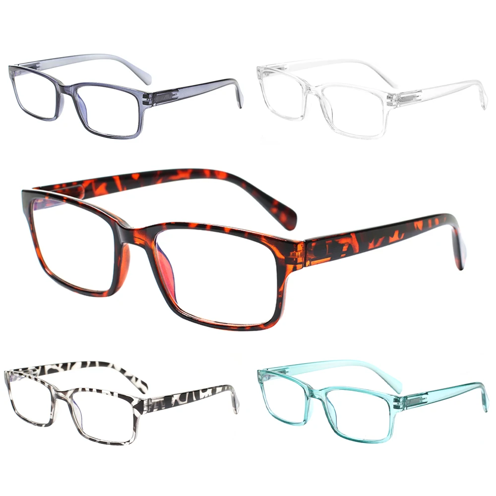 CLASAGA5 Pairs of Unisex Spring Hinge Reading Glasses Classic Rectangular Design HD Anti-Fatigue Portable Eyeglasses
CLASAGA5 Pairs of Unisex Spring Hinge Reading Glasses Classic Rectangular Design HD Anti-Fatigue Portable Eyeglasses