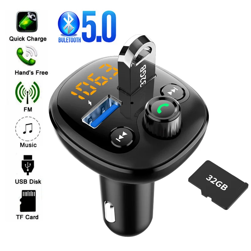 NEW Radio FM Transmitter Bluetooth Car MP3 Player Handsfree Kit Dual USB QC3.0 Charger TF U Disk Music Player Car Accessories
NEW Radio FM Transmitter Bluetooth Car MP3 Player Handsfree Kit Dual USB QC3.0 Charger TF U Disk Music Player Car Accessories