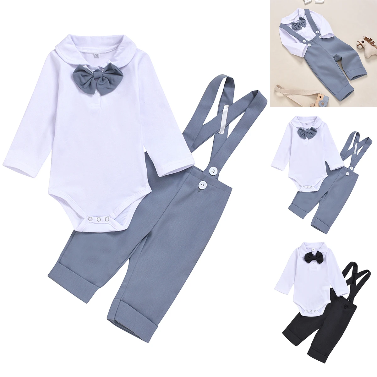 Toddler Baby Kid Boys Long Sleeve White Lapel T-shirt Tops Suspender Overalls Trousers baby boy clothes costume suit set
Toddler Baby Kid Boys Long Sleeve White Lapel T-shirt Tops Suspender Overalls Trousers baby boy clothes costume suit set