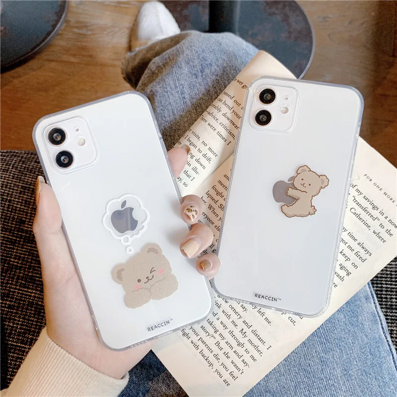 Creative Cute Cartoon Bear Phone Case Transparent Soft TPU Protection Back Cover For iPhone 13 12 11 Pro Max Mini 7 8 Plus X XR
Creative Cute Cartoon Bear Phone Case Transparent Soft TPU Protection Back Cover For iPhone 13 12 11 Pro Max Mini 7 8 Plus X XR