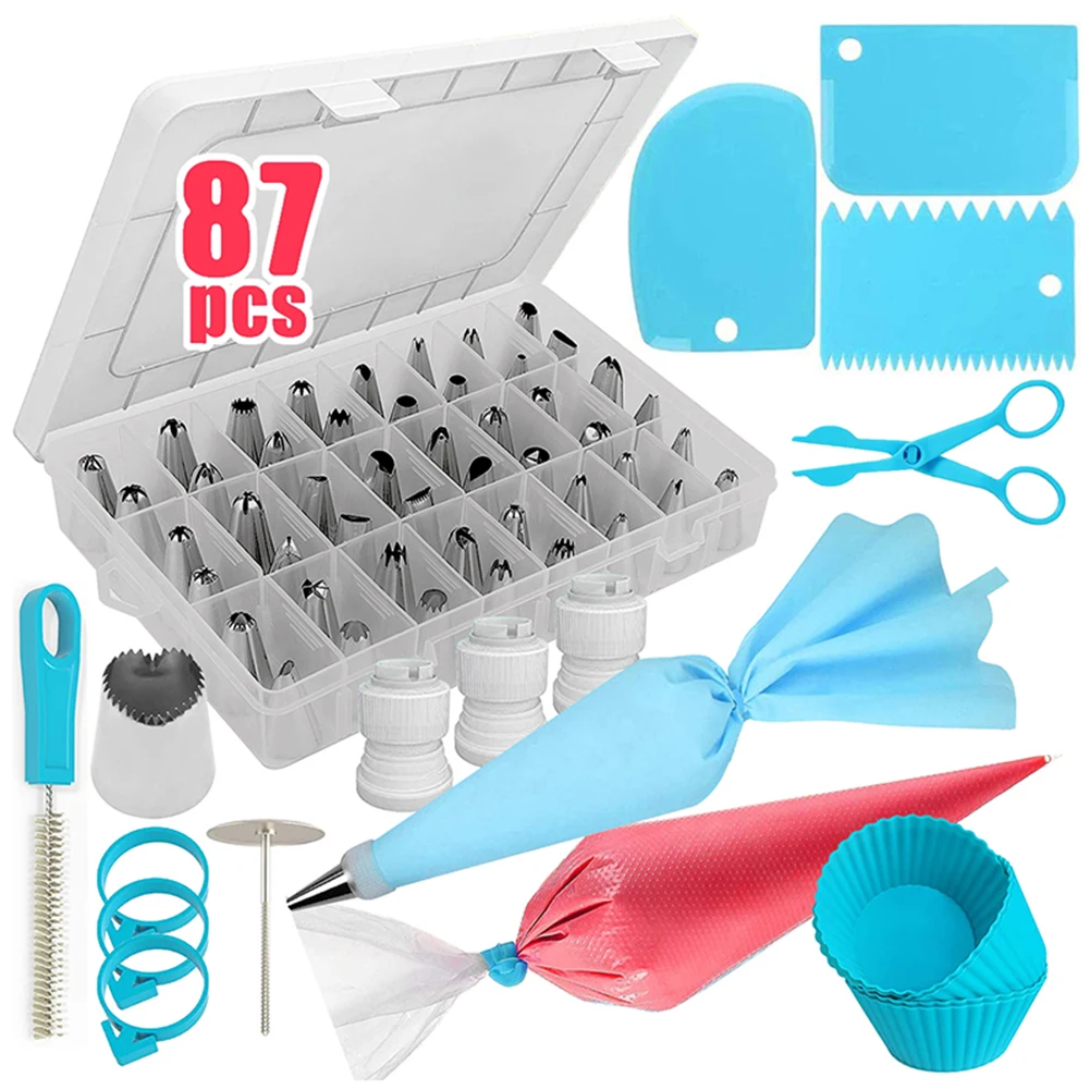 87 Pcs Cake Decorating Mouth Tool Set Squeezing Cream Baking Tools Baking Cake Accessories Cream Decoration Tools
87 Pcs Cake Decorating Mouth Tool Set Squeezing Cream Baking Tools Baking Cake Accessories Cream Decoration Tools