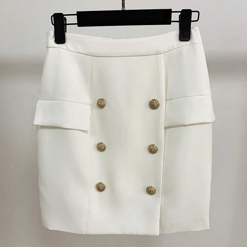 Autumn 2020 White Spring Black Office Ladies Women's Skirt Gold Lion Button Solid High Waist Female Mini Skirts Jupe Femme Saia
Autumn 2020 White Spring Black Office Ladies Women's Skirt Gold Lion Button Solid High Waist Female Mini Skirts Jupe Femme Saia