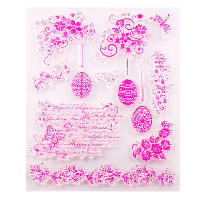 

Easter Flowers DIY Clear Stamp Silicone Stamp Card Hand Account Stamps for DIY Scrapbooking Card