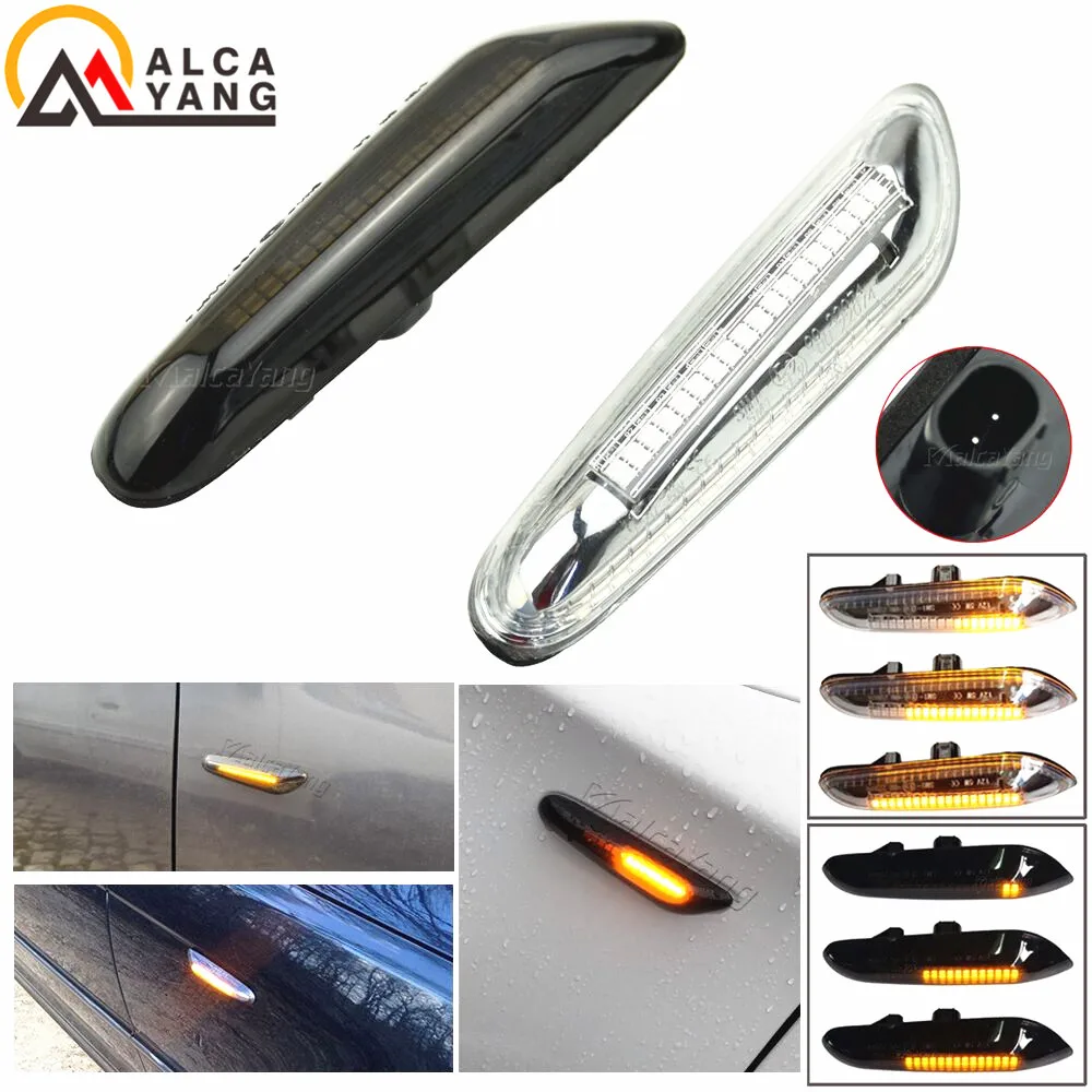 2pcs Dynamic Flowing LED Turn Signal Side Marker Light Blinker Lamp For BMW E46 E60 E61 E90 E91 E81 E87 E82 E88 E83 E84 E92 E93 
2pcs Dynamic Flowing LED Turn Signal Side Marker Light Blinker Lamp For BMW E46 E60 E61 E90 E91 E81 E87 E82 E88 E83 E84 E92 E93