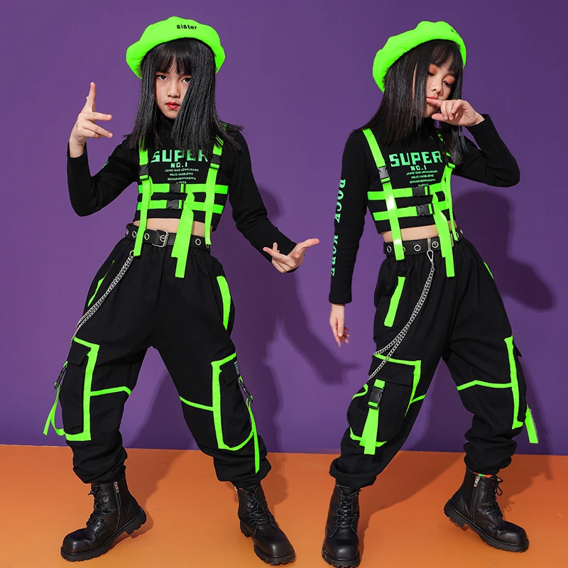 Kids Stage Kpop Outfit Green Lace-Up Cropped Top Hip-Hop Pants Girls Jazz Dancing Clothing Hiphop Street Dance Costmes SL5422
Kids Stage Kpop Outfit Green Lace-Up Cropped Top Hip-Hop Pants Girls Jazz Dancing Clothing Hiphop Street Dance Costmes SL5422