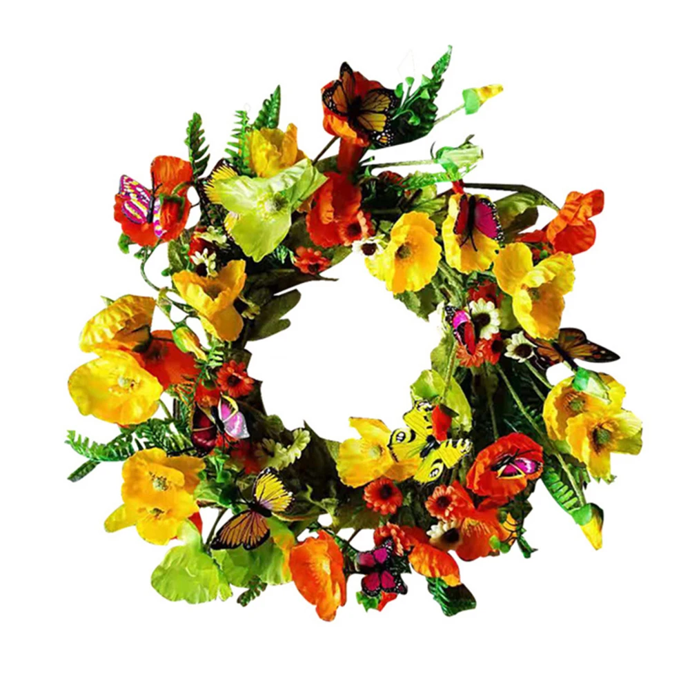 Holiday Decoration Rattan Ring Simulation Wreaths Door Hanger 45cm Reusable Decorations Poppy Artificial Flower
Holiday Decoration Rattan Ring Simulation Wreaths Door Hanger 45cm Reusable Decorations Poppy Artificial Flower